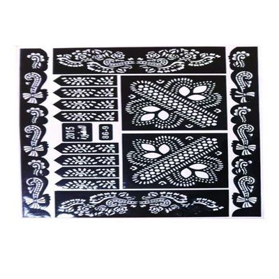 Desert Dress Sheet Henna Stickers Tattoo Bodyart Mehndi Stencil Black