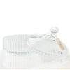 Shelley Kyle Large Handmade Lambs Wool Dusting Powder Puff with Elegant Crystal Dish view 3