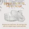 Shelley Kyle Large Lidded Crystal Puff Dish (Puff not Included) view 2