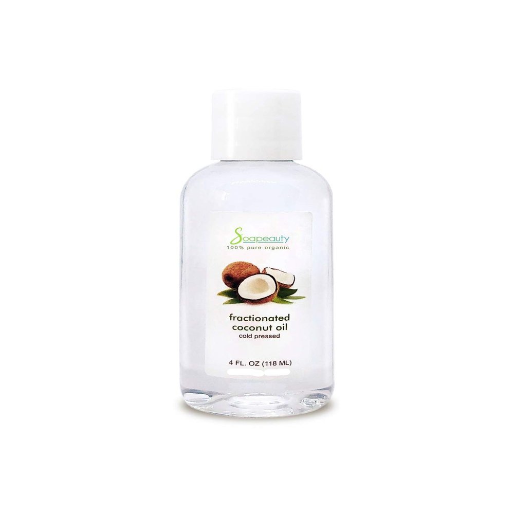 FRACTIONATED COCONUT OIL Cold Pressed Refined | 100% Natural Available in Bulk | Carrier for Essential Oils, Face, Skin, Hair Moisturizer, Soap Making | (4 OZ)