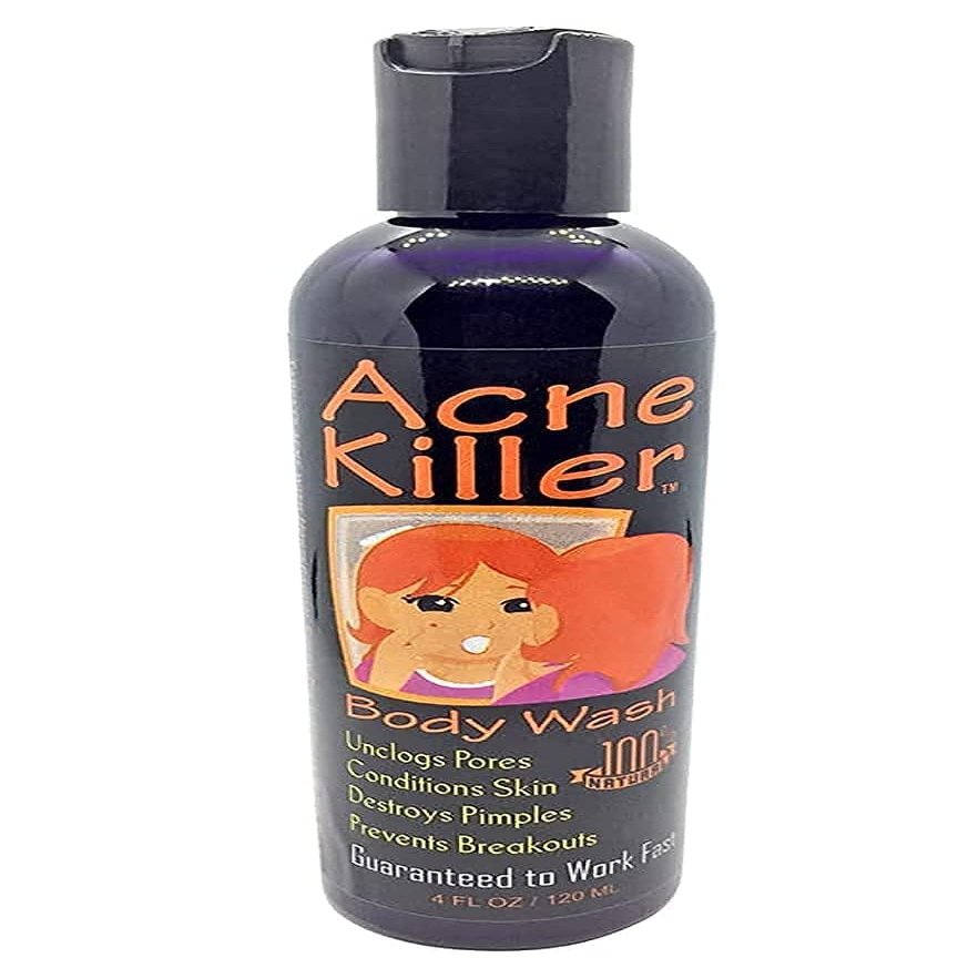 Acne Killer Liquid African Black Soap Body Wash Conditions Skin and Cleanses Pores - 4 floz