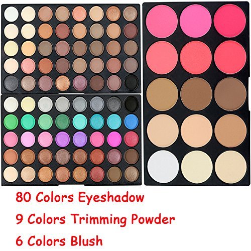 9 Color Face Contour Powder + 6 Color Rose Blush+ 80 Glitter Eyes New Eyeshadow Nude Palette Full Makeup Set