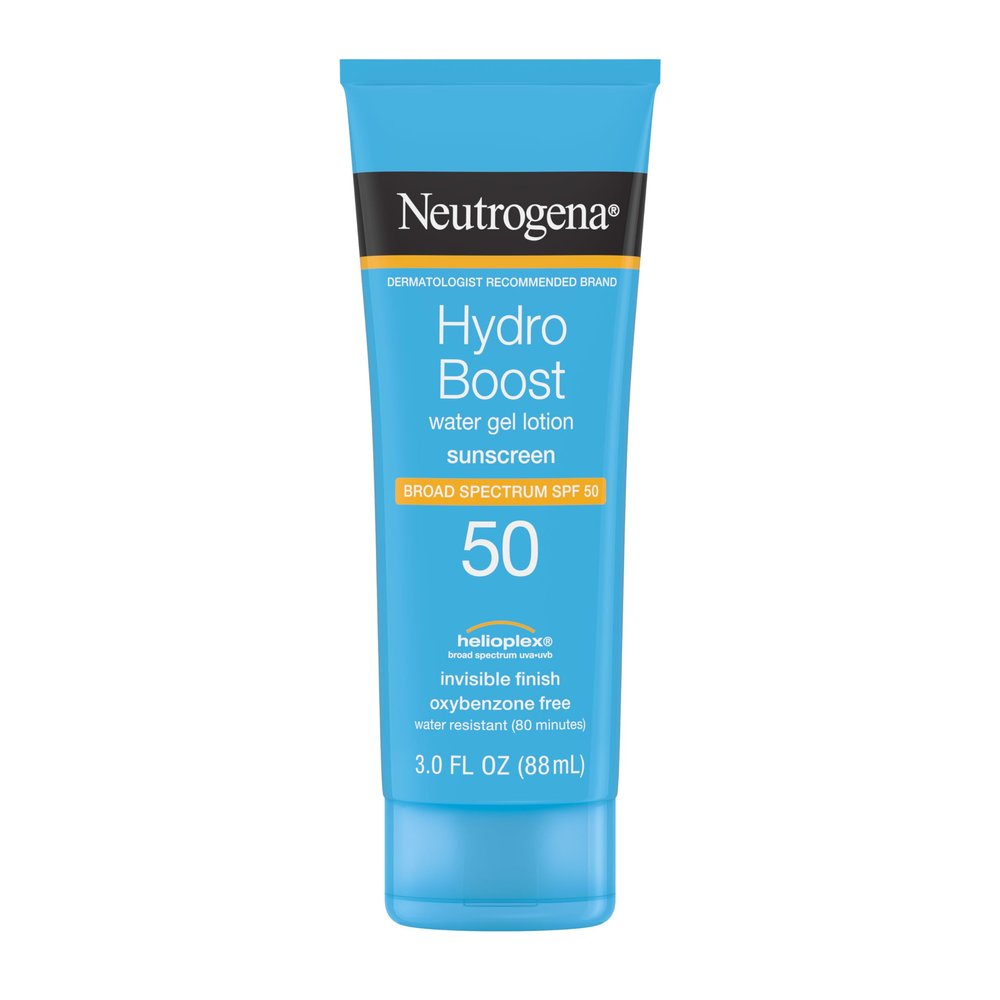 Neutrogena Hydro Boost Moisturizing Water Gel Sunscreen Lotion with Broad Spectrum SPF 50, Water-Resistant & Non-Greasy Hydrating Sunscreen Lotion, Oil-Free, 3 fl. oz, 3 Pack