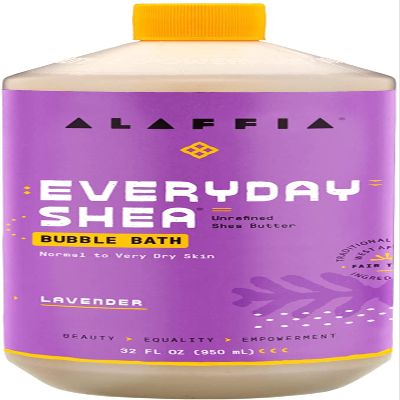 Alaffia Bubble Bath for Women, Lavender Everyday Shea Butter Formula with Wild Yam, 32 Fl Oz