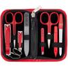 3 Swords Germany - brand quality 8 piece manicure pedicure grooming kit set for professional finger & toe nail care scissors file clipper fashion leather case in gift box, Made by 3 Swords (09218) view 1