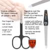 3 Swords Germany - Brand Quality 6 Piece Manicure Pedicure Grooming kit Set - Scissors, Metal and Glass Nail File, Clipper, Tweezers with Synthetic Leather case - White/Black Tools view 2