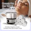 Pro Beauty - Hot Towel Warmer for Spa - Professional Towel Steamer Kit - Facial Esthetician Equipment, Massage Salon Supplies, Metal Tongs Included, 6 Hygienic Towels - Compact Mini Size view 2