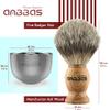 Anbbas Badger Hair Shaving Brush with Wood Handle,Goat Milk Shaving Soap 100g,Stainless Steel Shaving Stand and 2 Layers Shaving Bowl Perfect for Men Gift view 3