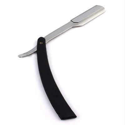 OdontoMed2011 MANUAL FOLDING SHAVING KNIFE BEARD CUTTER SHAVER STRAIGHT EDGE BARBER RAZOR SHAVING RAZORS (Black)