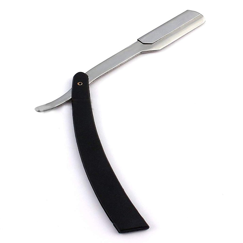 OdontoMed2011 MANUAL FOLDING SHAVING KNIFE BEARD CUTTER SHAVER STRAIGHT EDGE BARBER RAZOR SHAVING RAZORS (Black)