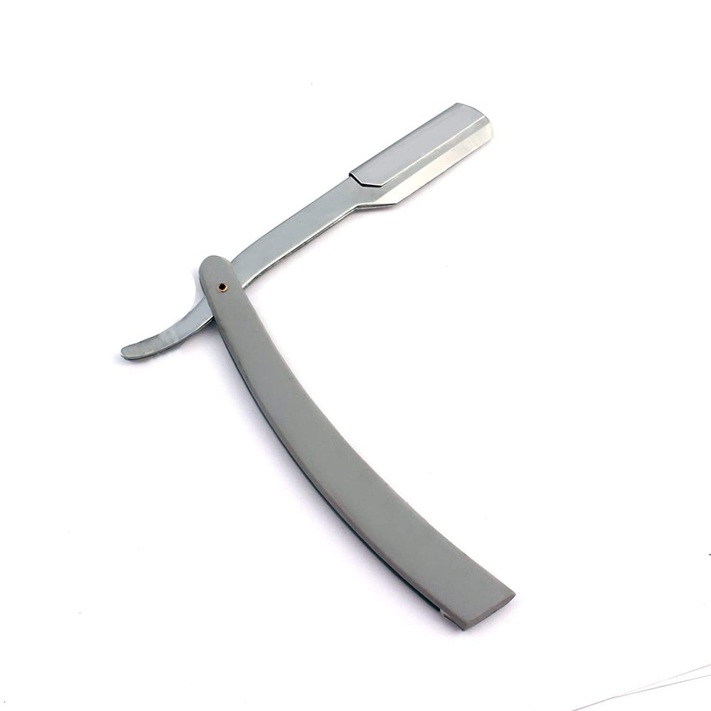 OdontoMed2011 MANUAL FOLDING SHAVING KNIFE BEARD CUTTER SHAVER STRAIGHT EDGE BARBER RAZOR SHAVING RAZORS (Gray)