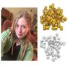 50 Pieces Dreadlocks Beads Hair Braid Cuffs Dreads Lock Ring Adjustable Hair Clip Filigree Tube Tools for Decoration (Silver or Gold) (Gold) view 4