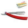 OdontoMed2011 MANUAL FOLDING SHAVING KNIFE BEARD CUTTER SHAVER STRAIGHT EDGE BARBER RAZOR SHAVING RAZORS (Red Razor + 11 Blades) view 1