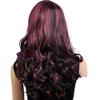 ADAMAI 23'' Cool Natural Long Mixed Black-Red Fluffy Curly Waves Women Lady Comfortable Synthetic Hair Wigs view 3