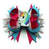 NEW "UNICORN Rainbow" Alligator Clips Girls Ribbon 5 Inch Hair Bows Birthday Horse Pony Magical Believe in Unicorns Grosgrain Ribbon view 1