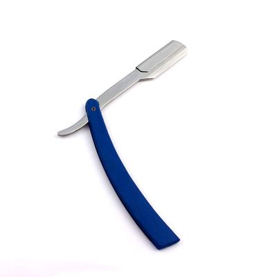 OdontoMed2011 PROFESSIONAL STRAIGHT BARBER EDGE STEEL RAZORS FOLDING SHAVING KNIFE BLUE FOLDING HAIR REMOVAL SHAVING RAZOR DOUBLE (Blue Handle)