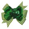 NEW "SEQUIN SHAMROCK" St. Patty's Day Ribbon Hair Bow 3.5 Inch Hairbows Alligator Clip Girls Irish Holiday Hairbow Irish Grosgrain Ribbon view 1