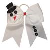 NEW "SNOWMAN BLING" Cheer Bow Pony Tail 7 Inch Girls Christmas Cheerleading Dance Practice Football Games Uniform Holiday Grosgrain Ribbon view 1
