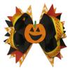NEW "JACK-O-LANTERN" Alligator Clips Girls Ribbon 5 Inch Hair Bows Halloween Pumpkin Fall Festival Orange Black Grosgrain Ribbon view 1