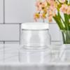 (6 pack) 8 oz Clear PET Plastic Tuscany Refillable Jar with White Smooth Lid view 3