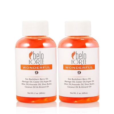 Repair Dry Damaged Brittle Hair Quick with Intense Hydration. Wonderful 9 Hair Oil Blend for Amazing Healthy Hair Beloforte Argan Castor Coconut Olive Avocado Shea Sweet Almond Moringa Sea Buckthorn-2