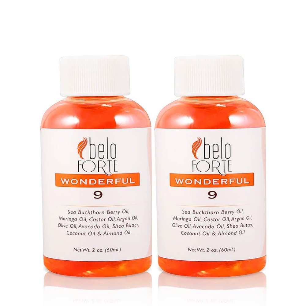Repair Dry Damaged Brittle Hair Quick with Intense Hydration. Wonderful 9 Hair Oil Blend for Amazing Healthy Hair Beloforte Argan Castor Coconut Olive Avocado Shea Sweet Almond Moringa Sea Buckthorn-2
