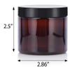 (12 pack) 6 oz Amber PET Plastic Refillable Jar with Black Lid view 2
