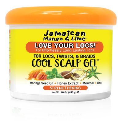 Jamaican Mango & Lime Love Your Locs Cool Scalp Gel  Strong Hold Gel for Braids, Locs & Twists  Cooling, Hydrating Formula for Scalp Relief, Shine & Flake-Free Finish 16 oz
