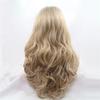 Wavy Curly Wig Blonde with Brown Roots Synthetic Lace Front Wig with view 3
