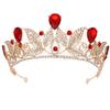 Wiipu Baroque Drop Rhinestone Crystals leaves Tiara Crown,5.5" Diameter(A1700) (Red) view 1