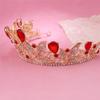 Wiipu Baroque Drop Rhinestone Crystals leaves Tiara Crown,5.5" Diameter(A1700) (Red) view 2