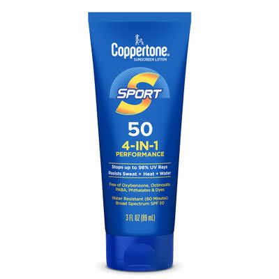 Coppertone SPORT Sunscreen Lotion Broad Spectrum SPF 50 (3 Fluid Ounce) (Packaging may vary)