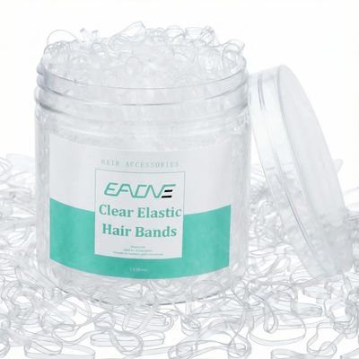 EAONE Clear Elastic Hair Rubber Bands, 2500pcs No Damage Mini Hair Ties Small Tiny Ponytail Holder, Hairstyling Accessories for Women Girls, 20mm in Diameter and 2mm in Width