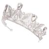 Wiipu Baroque Drop Rhinestone Crystals leaves Tiara Crown,5.5" Diameter(A1700) (White) view 1