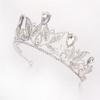 Wiipu Baroque Drop Rhinestone Crystals leaves Tiara Crown,5.5" Diameter(A1700) (White) view 3