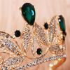 Wiipu Baroque Drop Rhinestone Crystals Leaves Tiara Crown,5.5" Diameter(A1700) (Green) view 3