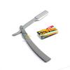 G.S MANUAL FOLDING SHAVING KNIFE BEARD CUTTER SHAVER STRAIGHT EDGE BARBER RAZOR GRAY UP TO 22 BLADES (SET OF 11 BLADES) view 1