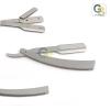 G.S MANUAL FOLDING SHAVING KNIFE BEARD CUTTER SHAVER STRAIGHT EDGE BARBER RAZOR GRAY UP TO 22 BLADES (SET OF 11 BLADES) view 2