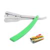 G.S GREEN STRAIGHT BARBER EDGE STEEL RAZOR FOLDING SHAVING KNIFE WITH 11 BLADES RAZORS view 1