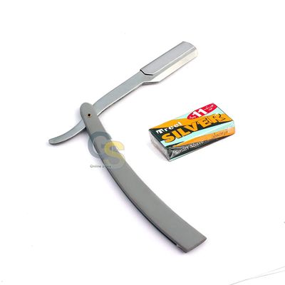 G.S GRAY STRAIGHT BARBER EDGE STEEL RAZOR FOLDING SHAVING KNIFE WITH 11 BLADES RAZORS