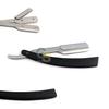 G.S MANUAL FOLDING SHAVING KNIFE BEARD CUTTER SHAVER STRAIGHT EDGE BARBER RAZOR BLACK UP TO 22 BLADES (SET OF 11 BLADES) view 1