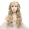 Brown Blonde Wig Mixed Long Wavy Curly Synthetic Lace Front Wig view 1