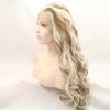 Brown Blonde Wig Mixed Long Wavy Curly Synthetic Lace Front Wig view 2