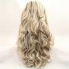 Brown Blonde Wig Mixed Long Wavy Curly Synthetic Lace Front Wig view 3