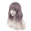 DAOTS 14 Inches Curly Wigs with Bangs for Women Girls Heat Resistant Synthetic Hair Wig (Grayish Purple) view 1