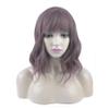 DAOTS 14 Inches Curly Wigs with Bangs for Women Girls Heat Resistant Synthetic Hair Wig (Grayish Purple) view 2
