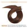 YILITE Tape in Human Hair Extensions 22 inches 20pcs 50g Straight Real Human Hair Seamless Skin Weft #4 Medium Brown Tape in Human Hair Extensions view 2