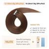 YILITE Tape in Human Hair Extensions 22 inches 20pcs 50g Straight Real Human Hair Seamless Skin Weft #4 Medium Brown Tape in Human Hair Extensions view 4