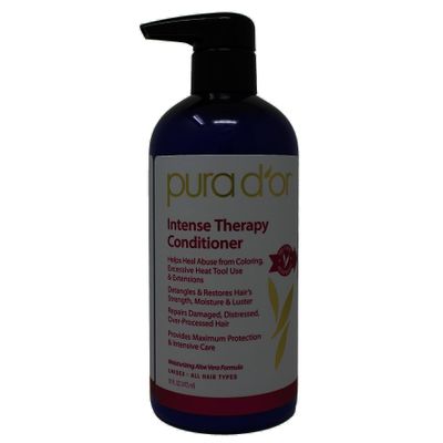 PURA D'OR Intense Therapy Conditioner (16oz) Repairs Damaged, Distressed, Over-Processed Hair, Infused with Select Natural Ingredients, Sulfate Free, All Hair Types, Men & Women
