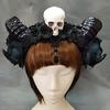 Girl Halloween Stereo Devil Horns Skull Headband Gothic Sheep Horn Flowers Headdress Cosplay view 1